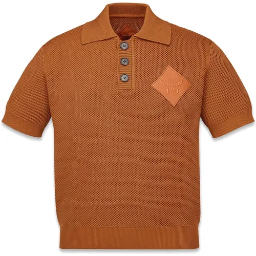 Strick-Polo mit Logoaufnäher , Herren, Größe: XS - MCM - Modalova