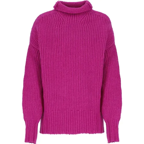 Fuchsia Wollpullover Hoher Kragen Pullover - Lanvin - Modalova