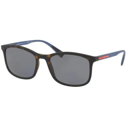 Havana Rubber Sonnenbrille für Männer,Sportliche Rechteckige Sonnenbrille - Prada - Modalova