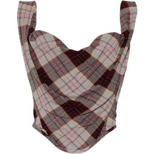 Plaid Check Corset Top , female, Sizes: M, S, XS - Vivienne Westwood - Modalova