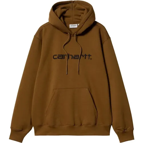 Burnt Hooded Sweatshirt , male, Sizes: M, S - Carhartt WIP - Modalova