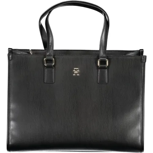 Schwarze Damen Schultertasche mit Verstellbarem Riemen - Tommy Hilfiger - Modalova