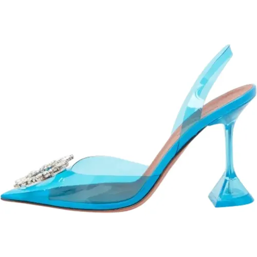 Pre-owned Leather heels , female, Sizes: 4 1/2 UK - Amina Muaddi Pre-owned - Modalova