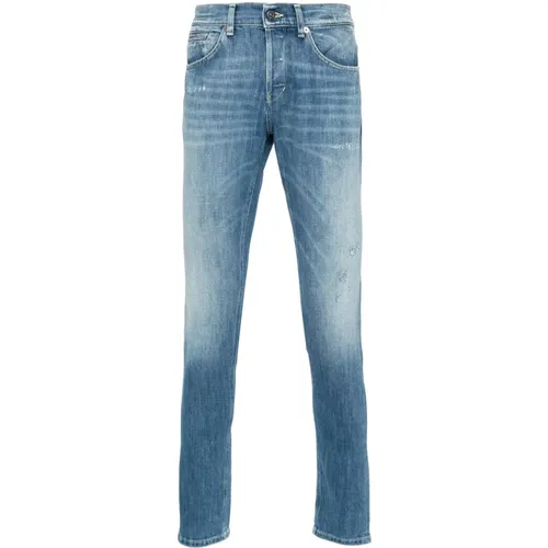 Distressed Stretch Cotton Jeans , male, Sizes: W36, W35, W33, W34, W30, W31 - Dondup - Modalova