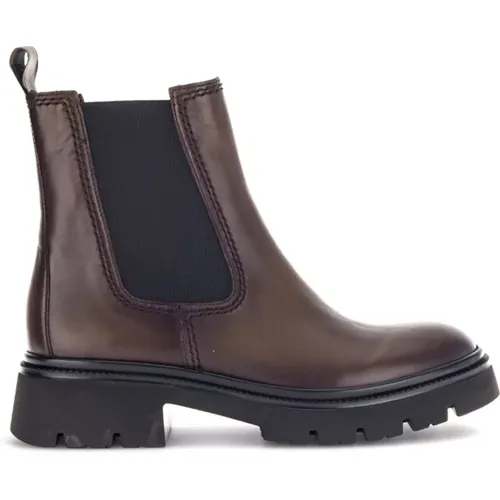 Cognac Leder Chelsea Boots , Damen, Größe: 38 EU - Gabor - Modalova