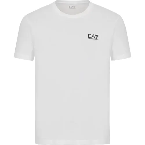 Minimalistisches EA7 T-Shirt aus weicher Pima-Baumwolle , Herren, Größe: L - Emporio Armani EA7 - Modalova