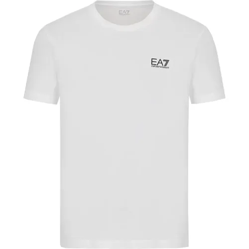 Minimalistisches EA7 T-Shirt aus weicher Pima-Baumwolle , Herren, Größe: XS - Emporio Armani EA7 - Modalova