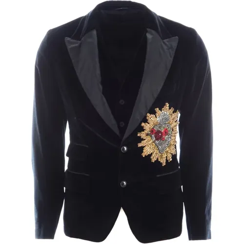 Men`s Applications Blazer and Waistcoat , male, Sizes: S, M, XL - Dolce & Gabbana - Modalova