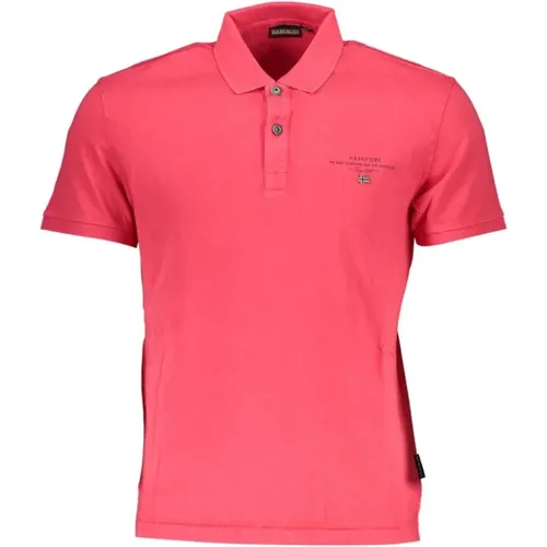 Rosa Cotton Polo Shirt with Print , male, Sizes: XL, M, L, S - Napapijri - Modalova