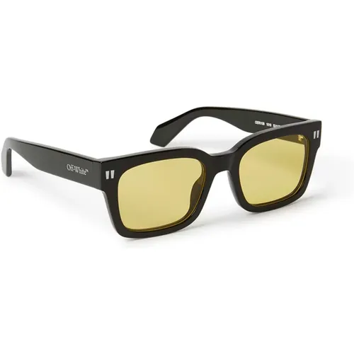 Schwarze/Gelbe Katzen-Sonnenbrille , unisex, Größe: 52 MM - Off White - Modalova