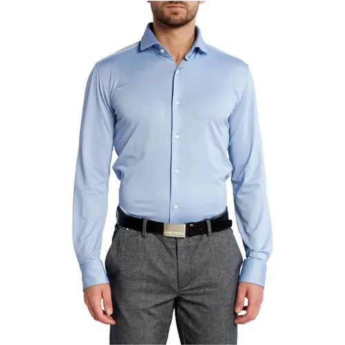 Slim Fit Stretch Fabric Mens Shirt - Celeste , male, Sizes: L, 2XL, XL, 3XL - Hugo Boss - Modalova