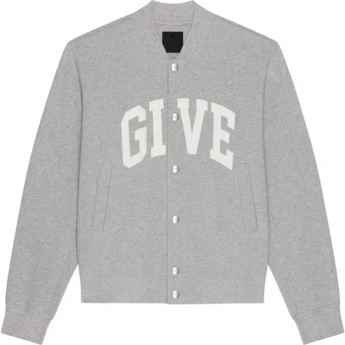 Grey Varsity Fleece Jacket , male, Sizes: L, S, M, XS - Givenchy - Modalova