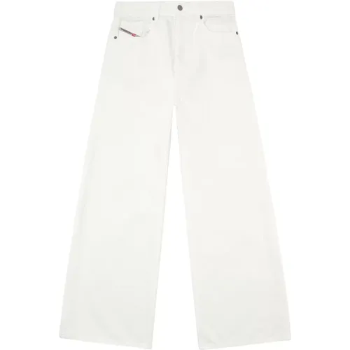Vintage Weiße Wide Leg Jeans , Damen, Größe: W24 - Diesel - Modalova