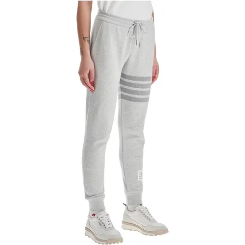 Grey 4-Bar Joggers with Signature Details , female, Sizes: S, XS, 2XS, M - Thom Browne - Modalova