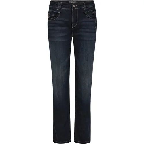 High-Waisted Straight-Leg Dark Jeans , female, Sizes: W24, W27, W29, W25, W26, W32 - MOS MOSH - Modalova