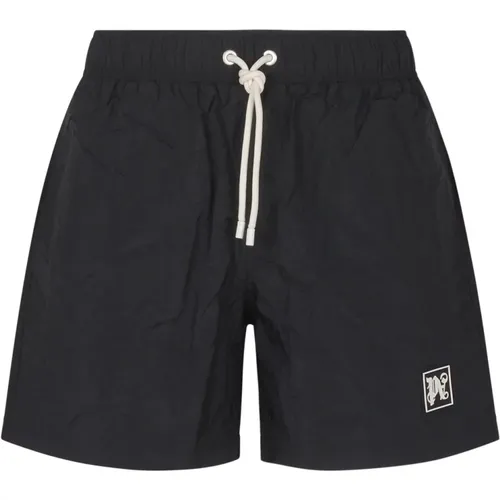 Sea Clothing Monogram Swimshorts , male, Sizes: S, L - Palm Angels - Modalova