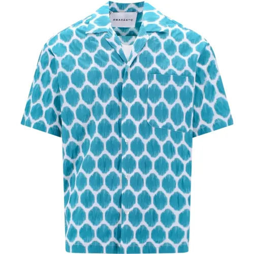 Stylish Cotton Shirt with All-Over Print , male, Sizes: S - Amaránto - Modalova