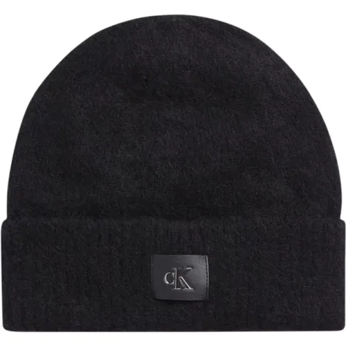 Minimal Monogram Beanie , female, Sizes: ONE SIZE - Calvin Klein Jeans - Modalova