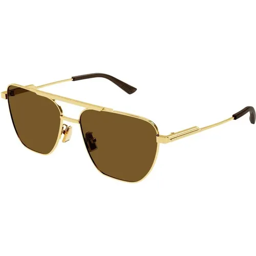 Sonnenbrille BV1236S,Schwarze/Graue Sonnenbrille,Gold/Braune Sonnenbrille - Bottega Veneta - Modalova