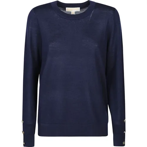 Midnight Merino Knopf Langarm Pullover , Damen, Größe: S - Michael Kors - Modalova