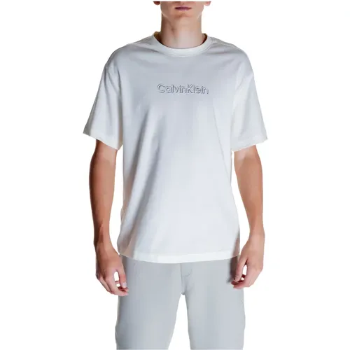 Embossed Logo T-Shirt Collection Cotton , male, Sizes: L, XL, 2XL, S, M - Calvin Klein - Modalova