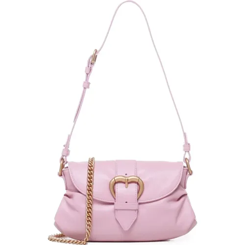 Lila Flap-Tasche mit Herzverschluss - pinko - Modalova