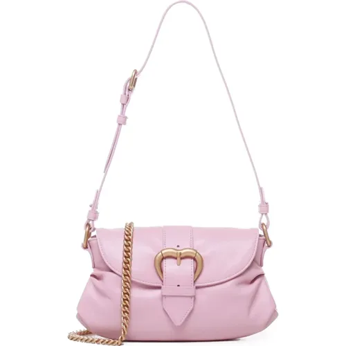 Flap Bag with Heart Closure , female, Sizes: ONE SIZE - pinko - Modalova