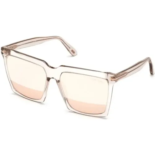 Chic Grey Frame Sunglasses for Women , female, Sizes: 58 MM - Tom Ford - Modalova