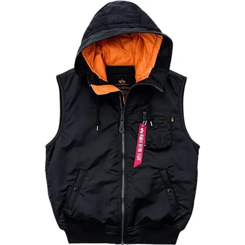 Hooded Ma-1 Vest , male, Sizes: L - alpha industries - Modalova