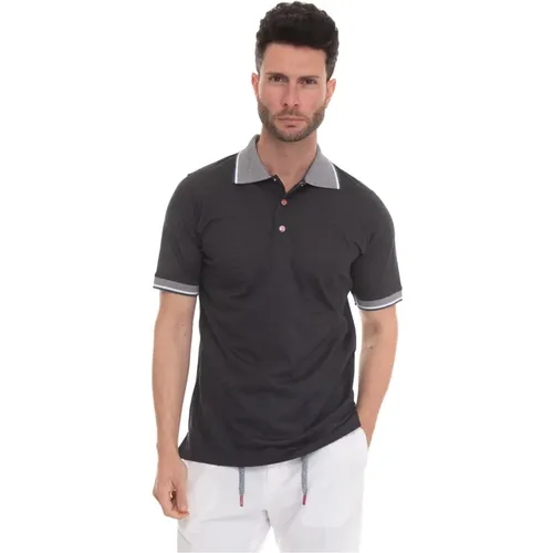 Short Sleeve Polo Shirt with Contrast Details , male, Sizes: M - Kiton - Modalova