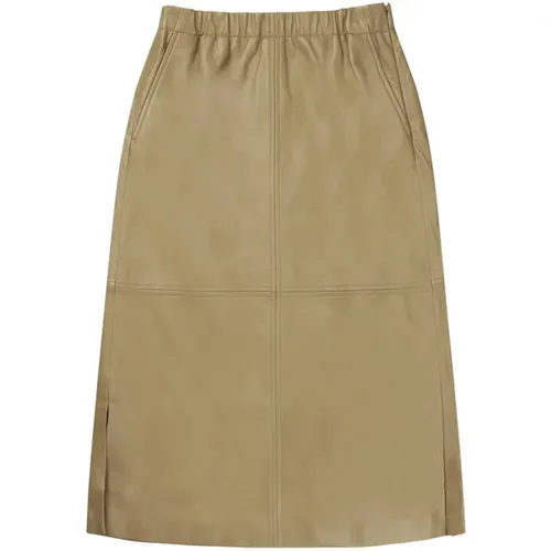 Jaggedy Skirt in Olive , female, Sizes: S - Munthe - Modalova