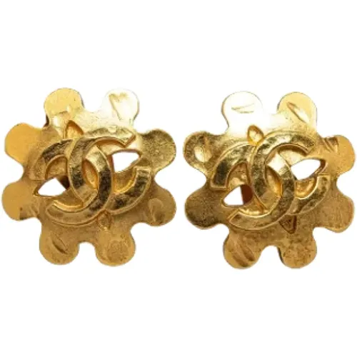 Pre-owned Gold earrings , female, Sizes: ONE SIZE - Chanel Vintage - Modalova