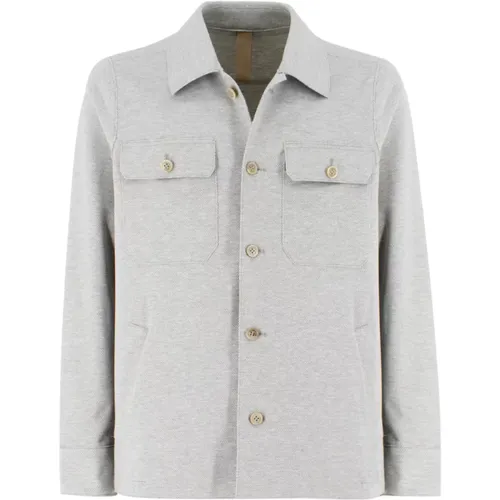 Light Melange Shirt Jacket , male, Sizes: XL - Eleventy - Modalova