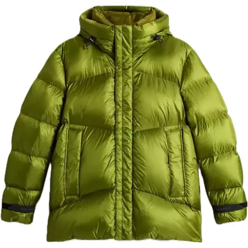 Säuregrüne Nylon Steppjacke - Woolrich - Modalova