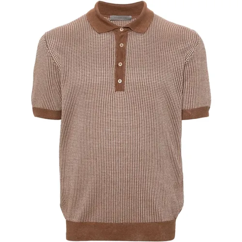 Casual Polo Shirt in Flax Silk , male, Sizes: XL, 4XL - Corneliani - Modalova