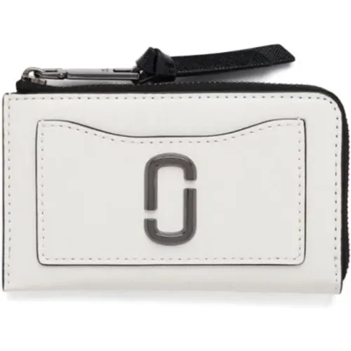 Leather Wallet with Logo Plaque , female, Sizes: ONE SIZE - Marc Jacobs - Modalova