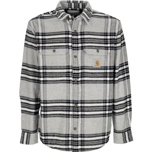 Kariertes Flanellhemd Grau Heather , Herren, Größe: XL - Carhartt WIP - Modalova