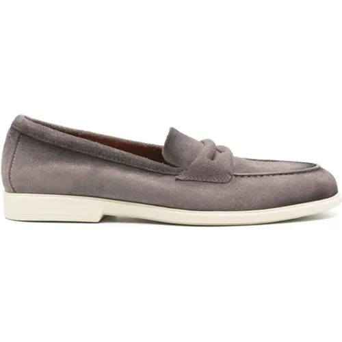 Suede Slip-On Sneakers , male, Sizes: 8 1/2 UK, 9 UK, 10 1/2 UK, 7 UK - Santoni - Modalova