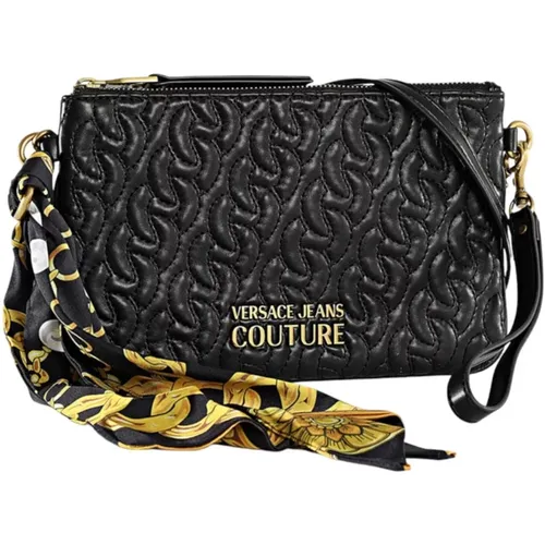 Quilted Chain Couture Clutch with Removable Scarf , female, Sizes: ONE SIZE - Versace Jeans Couture - Modalova