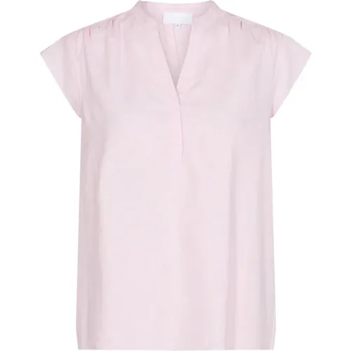 Rosa Sorbet Leinenmischung Bluse , Damen, Größe: M - Levete Room - Modalova