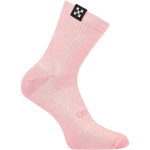 Rosa Logo Niedrige Socken Baumwollmischung - Off White - Modalova