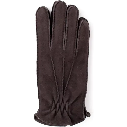 Cashmere Lined Suede Gloves , male, Sizes: 9 IN, 9 1/2 IN - Orciani - Modalova