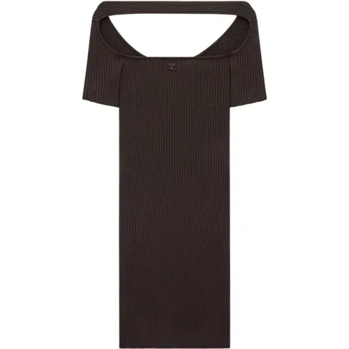 Rib Knit Mini Dress , female, Sizes: M - Courrèges - Modalova