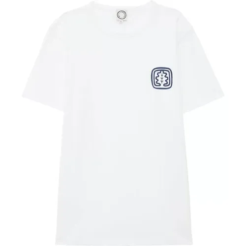 Weiße Oscar T-Shirt mit Eichenblatt , Damen, Größe: S - Ines De La Fressange Paris - Modalova