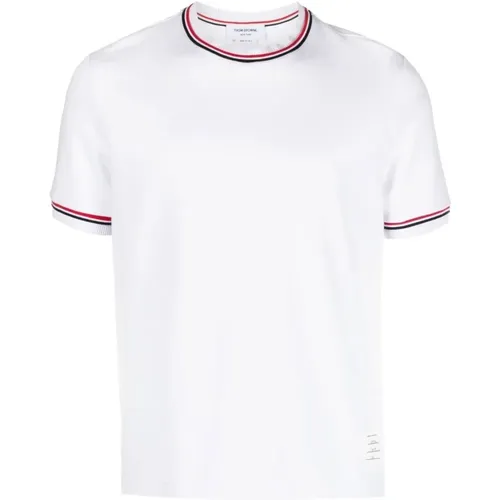 Weiße T-Shirts und Polos mit 4bar Logo , Herren, Größe: S - Thom Browne - Modalova