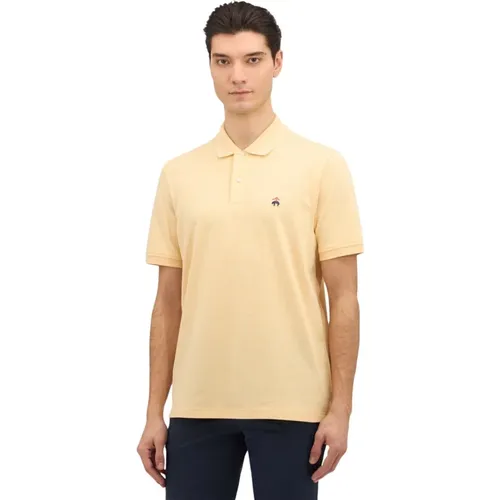 Gelbes Heather Supima Baumwolle Stretch Pique Polo , Herren, Größe: M - Brooks Brothers - Modalova