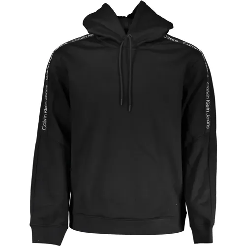 Kapuzenpullover Schwarz Langarm , Herren, Größe: S - Calvin Klein - Modalova