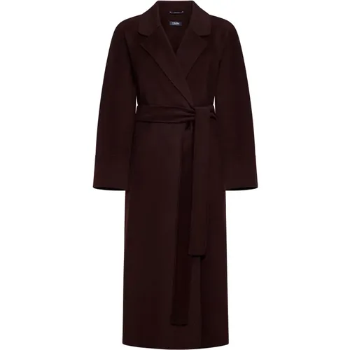 Burgundy Wool Long Coat , female, Sizes: S - Max Mara - Modalova