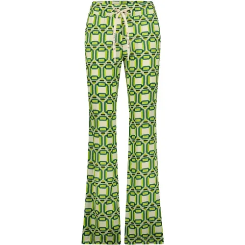 Bohemian Eco Viskose Hose | Grün Lime , Damen, Größe: S - Jane Lushka - Modalova