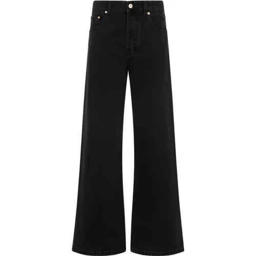 Schwarze Denim Wide Leg Jeans , Damen, Größe: W25 - Jacquemus - Modalova